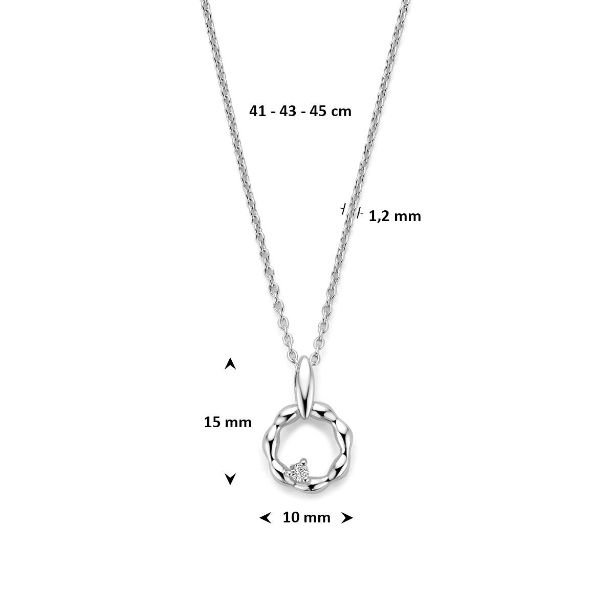 Collar de plata chapado en rodio con circonitas