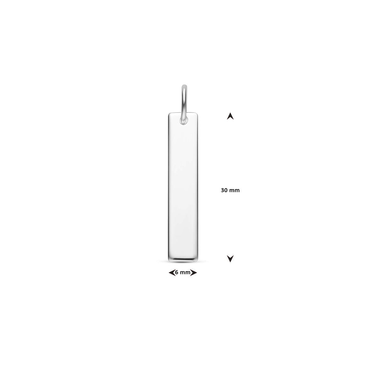 Colgante rectangular de plata – plata 925 con minimalismo moderno