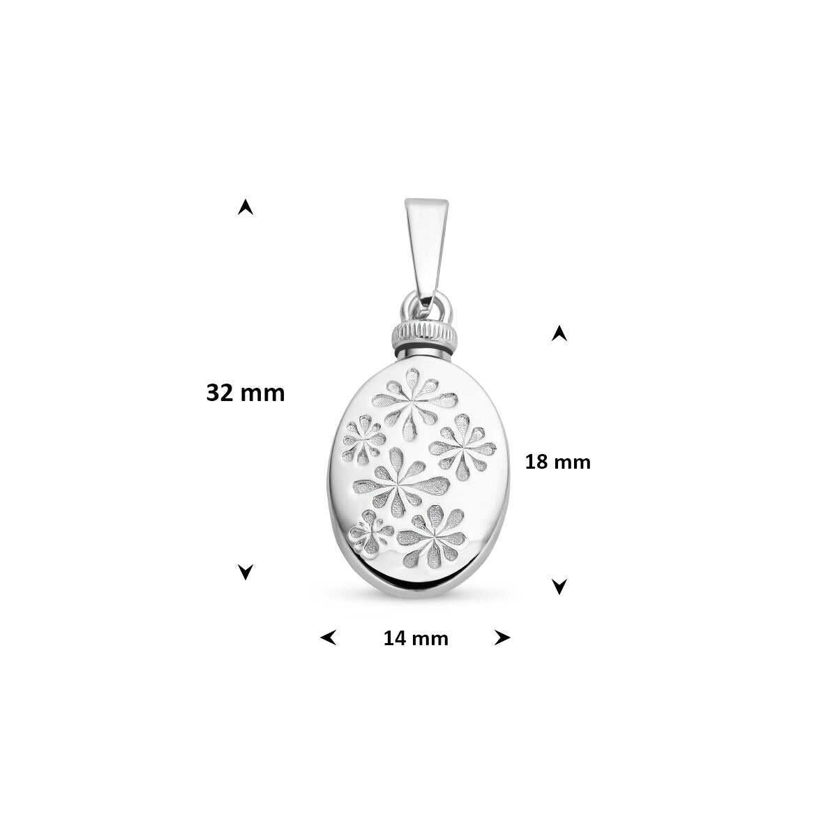 Colgante de urna ovalado de plata – joya conmemorativa en plata 925