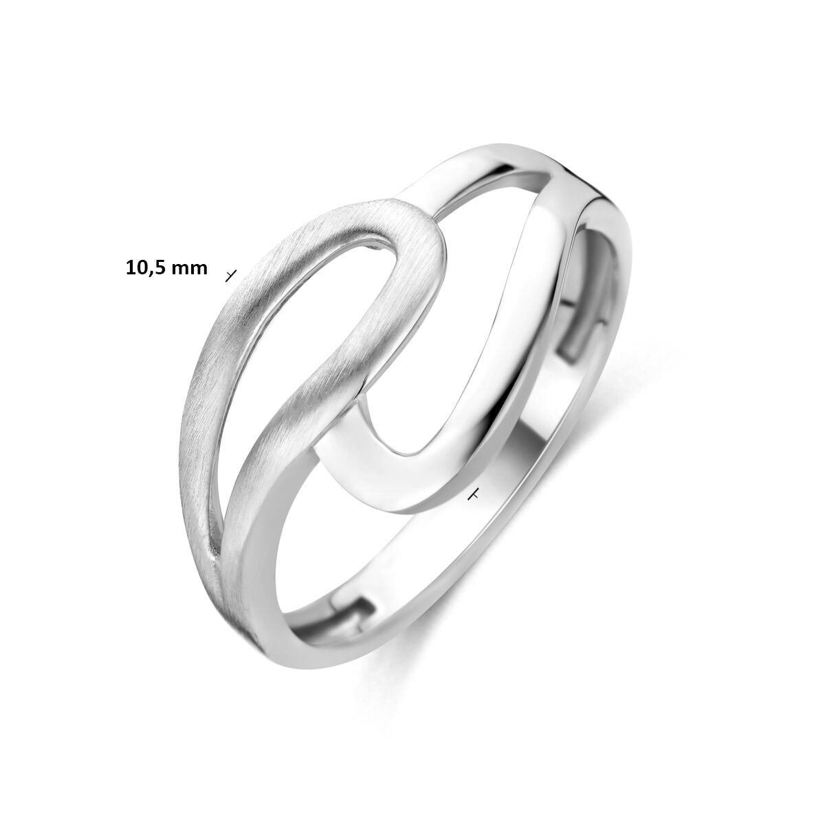 Anillo de plata rhodinado 925 poli/mate