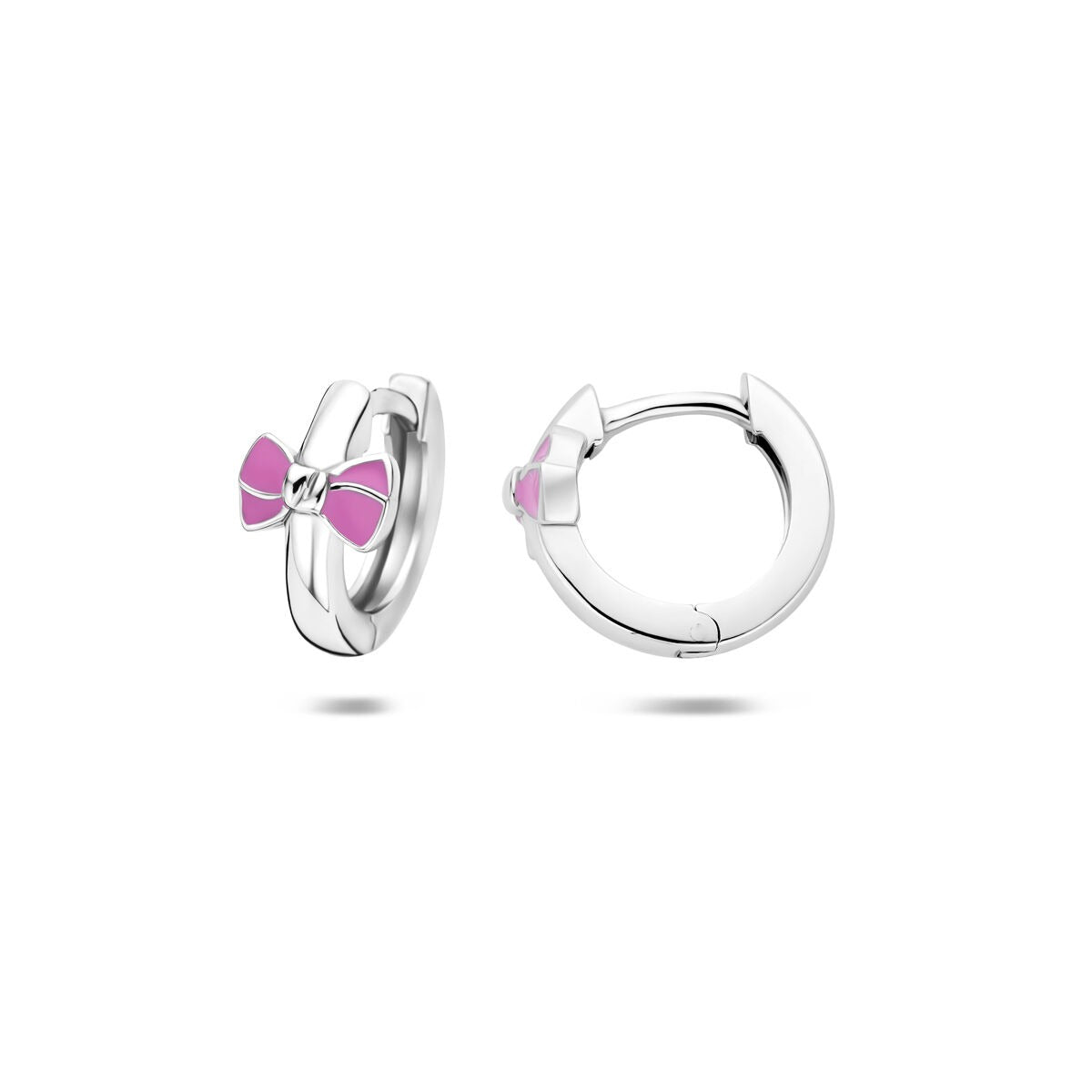 Pendientes infantiles de plata con lazo – rodiados 925