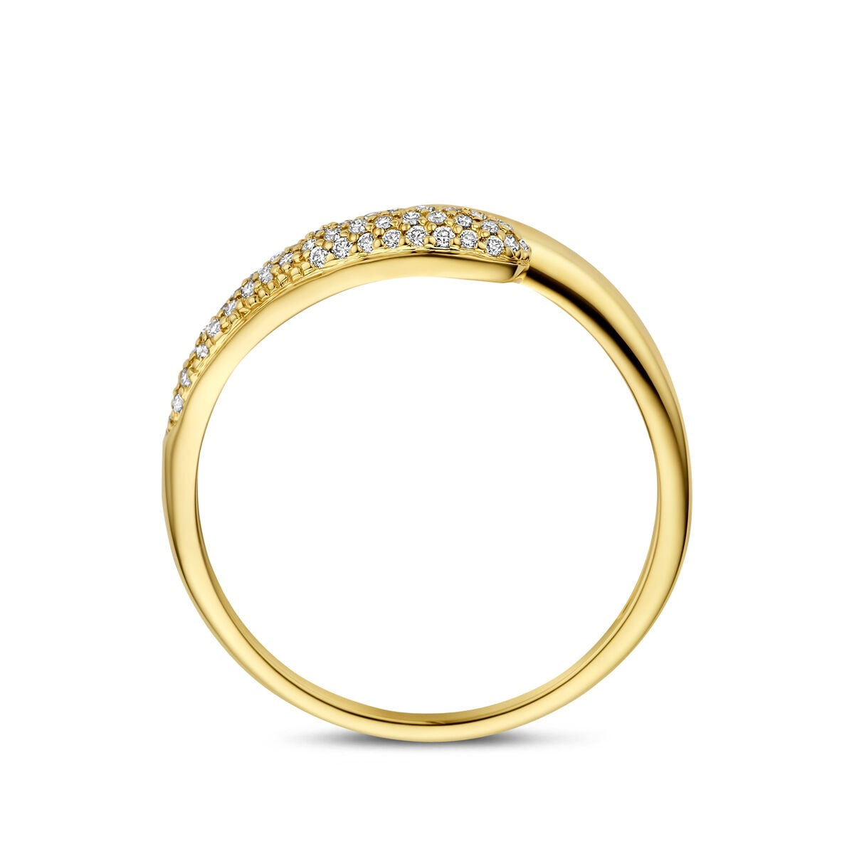anillo de oro amarillo de 14k con diamante de 0.15ct