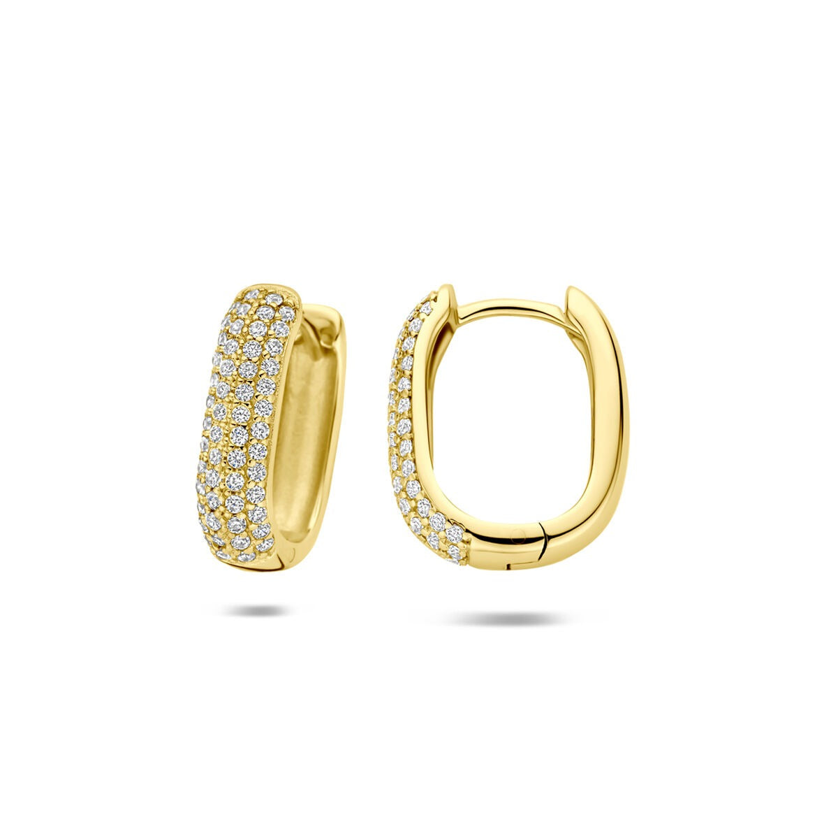 Aros chapados en oro de plata con circonitas