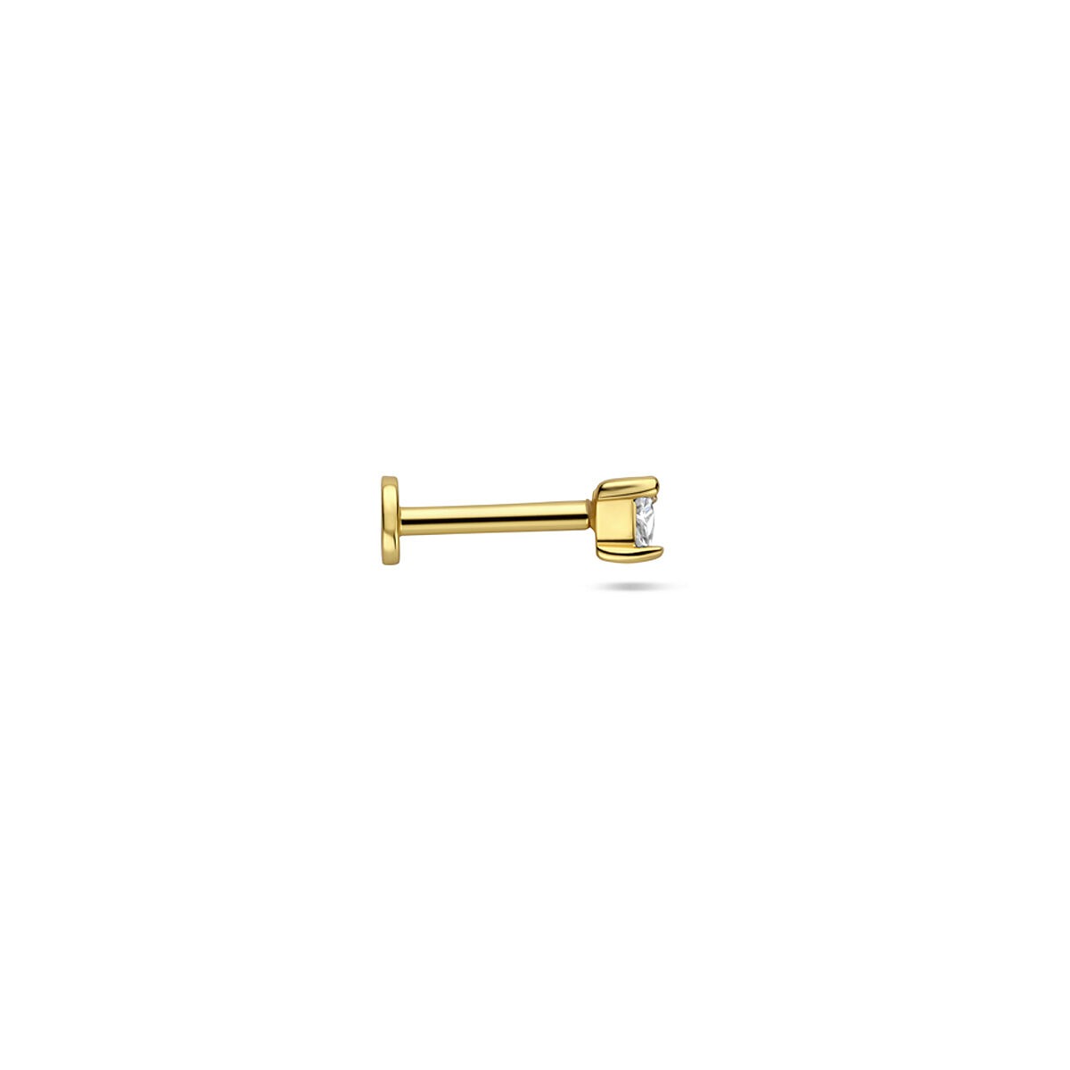Piercing chapado en oro de plata 925 con circonita triangular