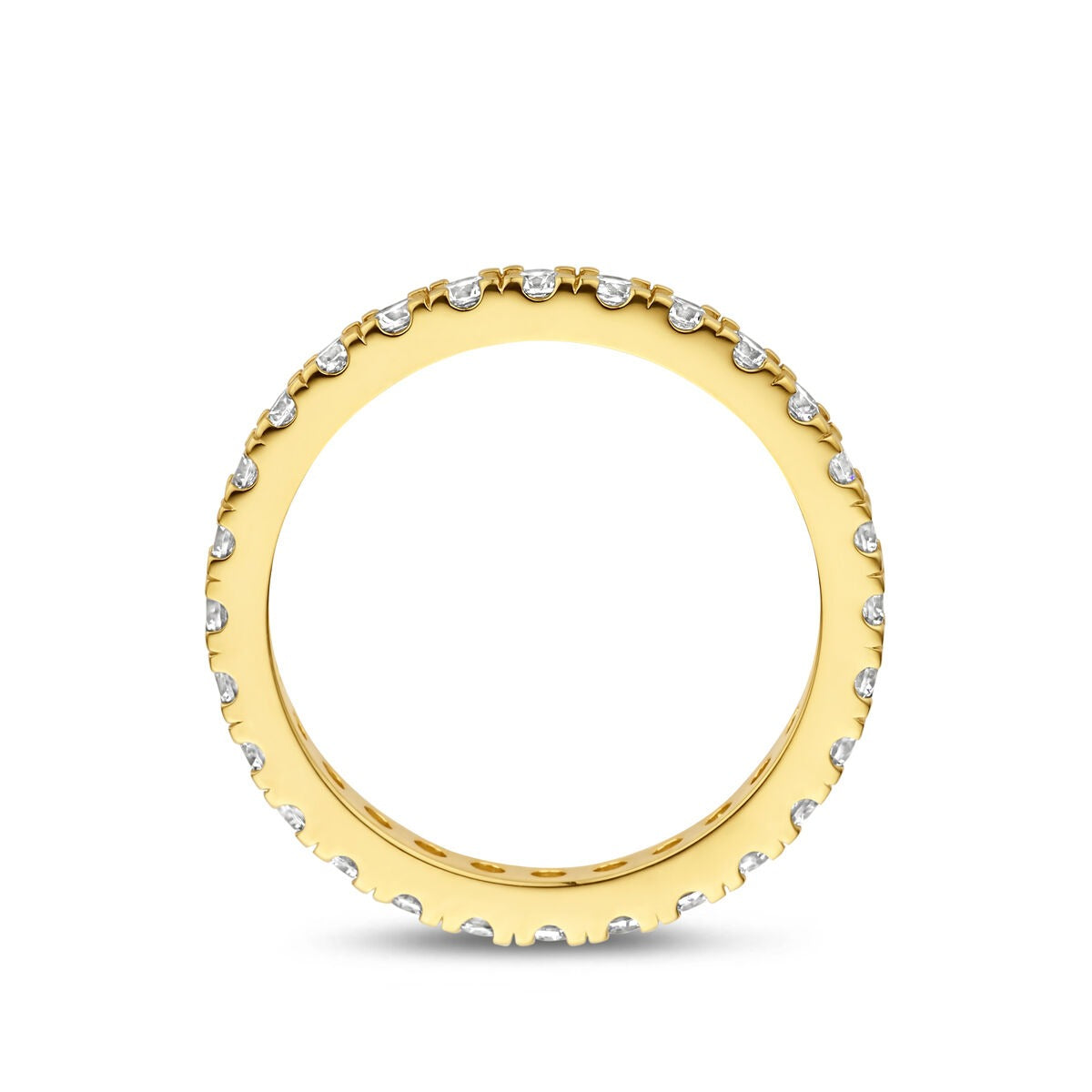 Anillo chapado en oro de plata 925 con circonitas 2.2 mm