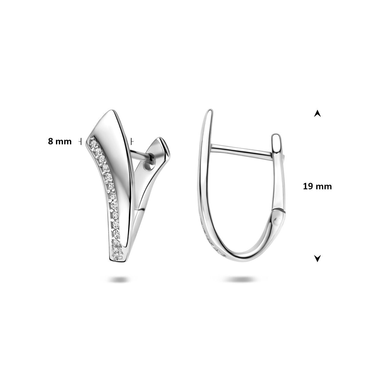aros de circonita 19 mm plata rodiada