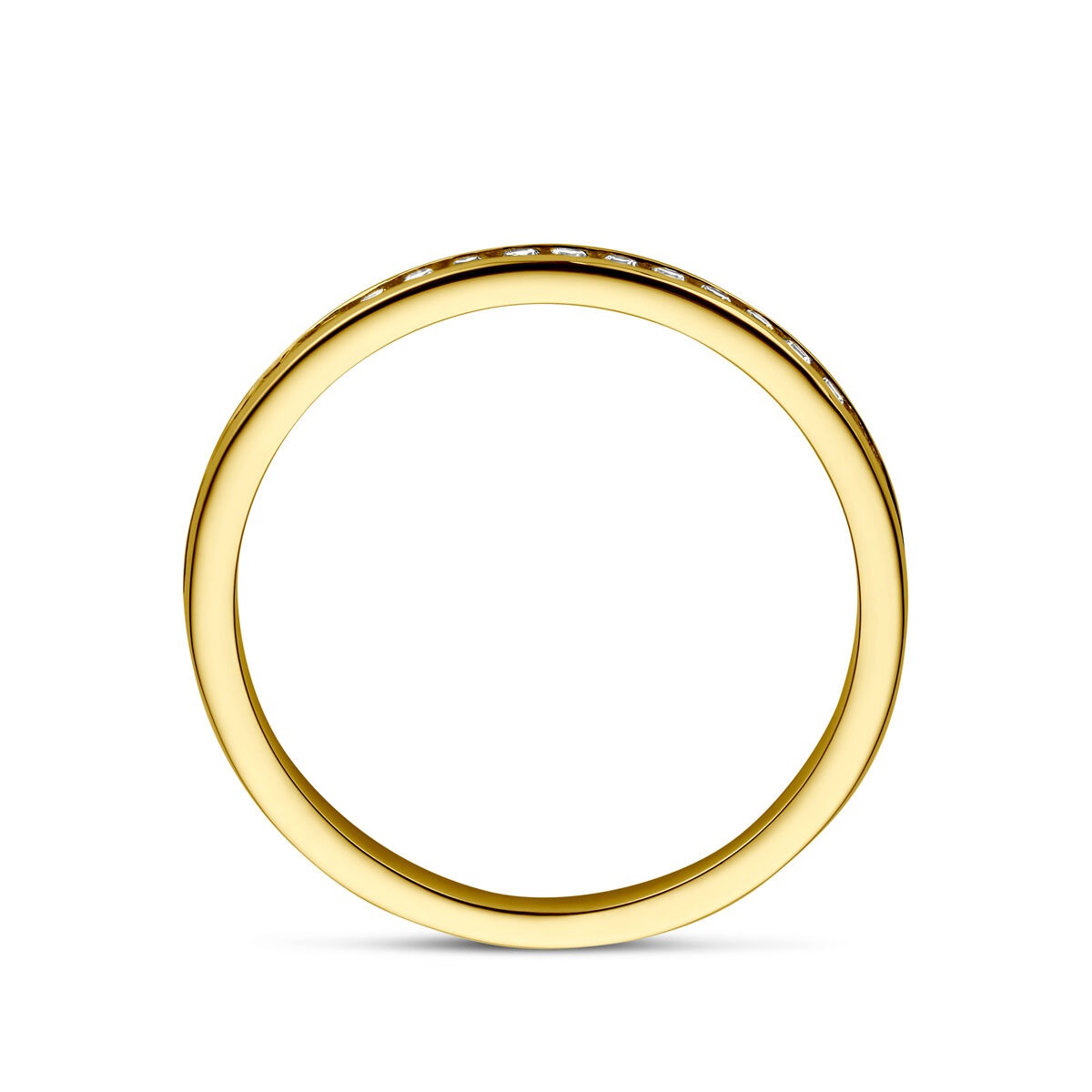 anillo de oro amarillo ajustable con circonitas