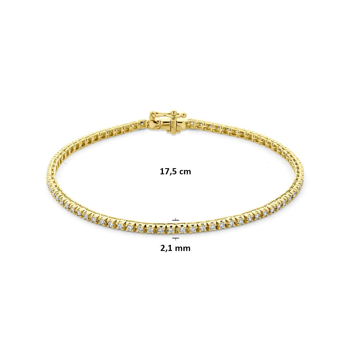 Pulsera chapada en oro de plata 925 con diamante cultivado en laboratorio