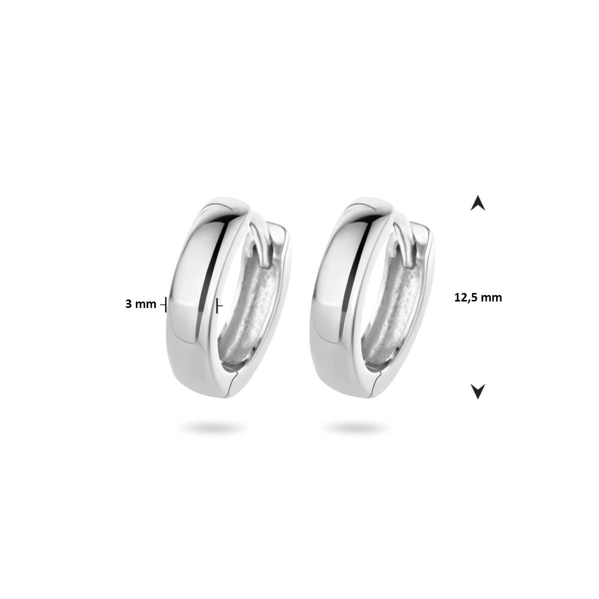 aros bola de plata rodiada