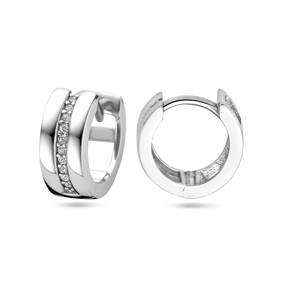 Aros de plata con circonitas - plata 925 rodiada