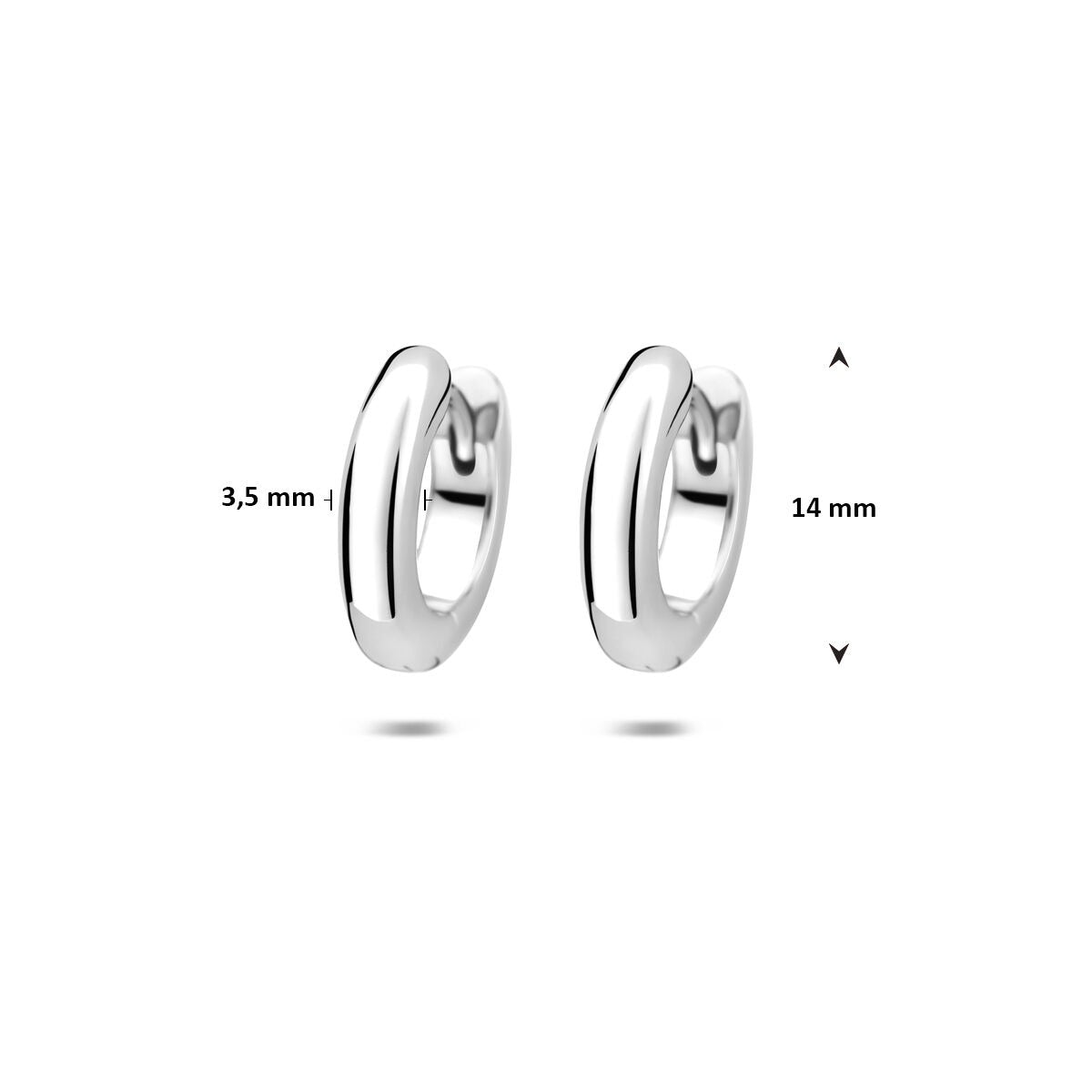 Aros de plata rodiados - pendientes de mujer atemporales con acabado refinado
