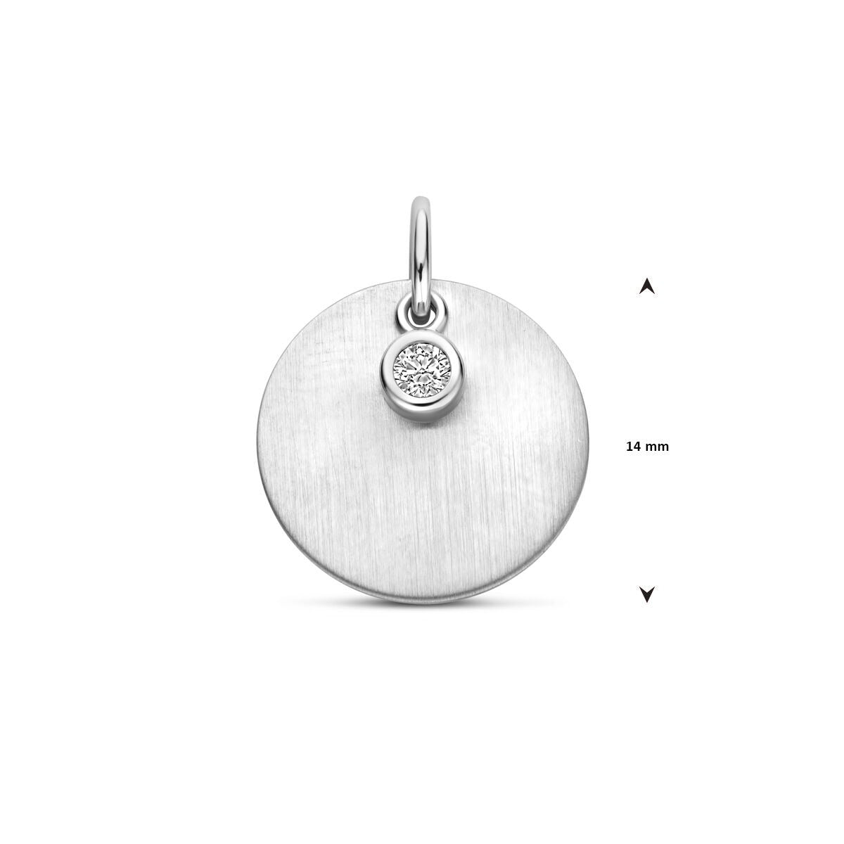 Colgante de grabado en plata con circonitas - plata 925 rodiada