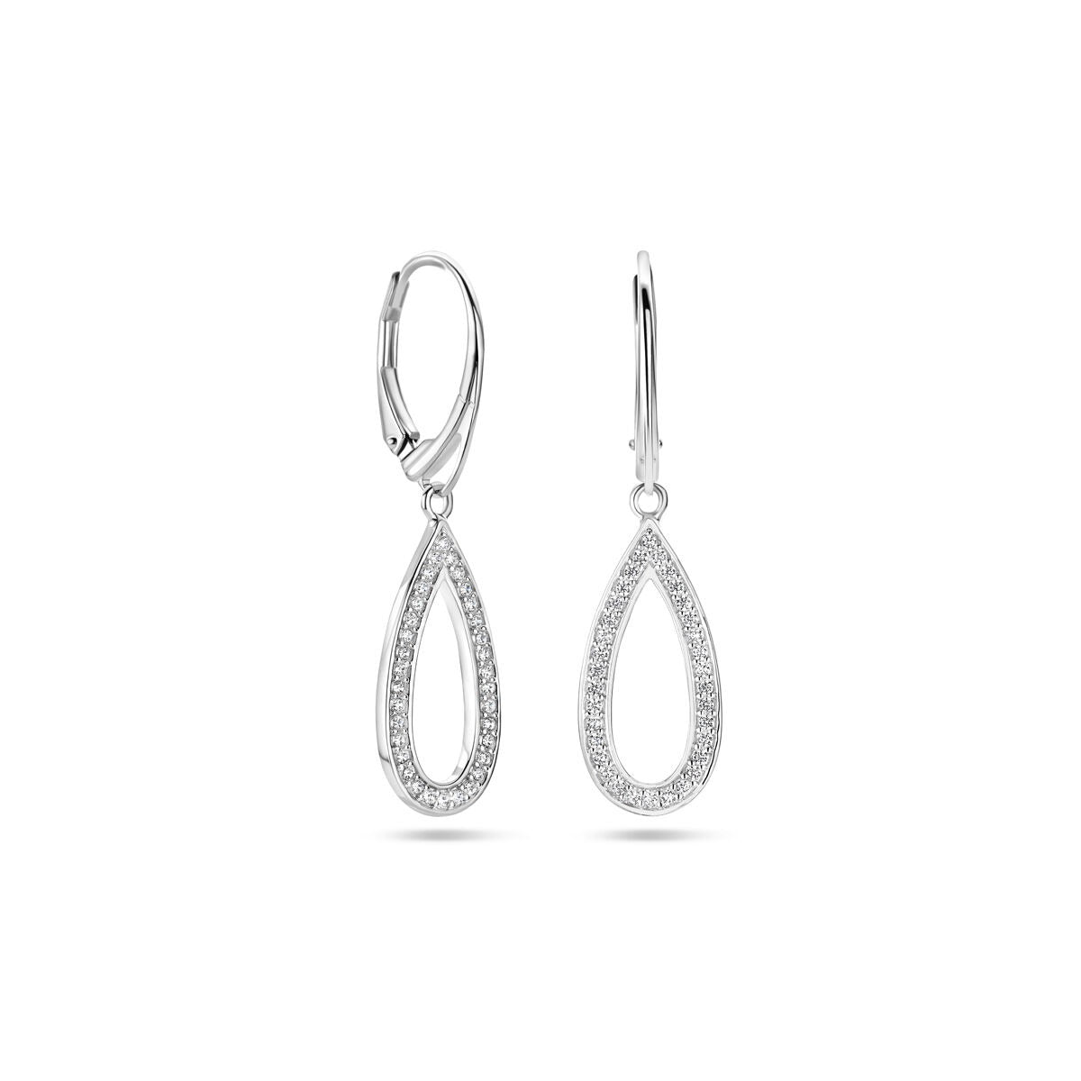 Pendientes de plata con circonitas – rodiados 925