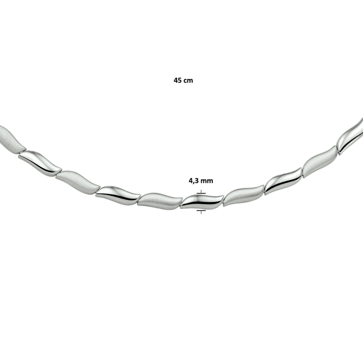 Collar de mujer de plata con acabado pulido/mate