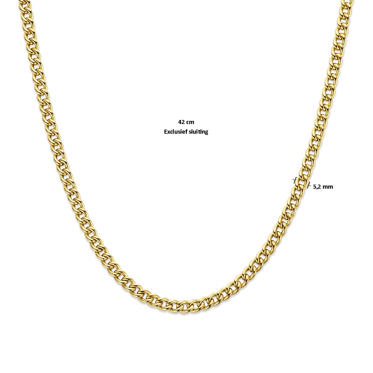 Collar de oro amarillo de 14k sin cierre