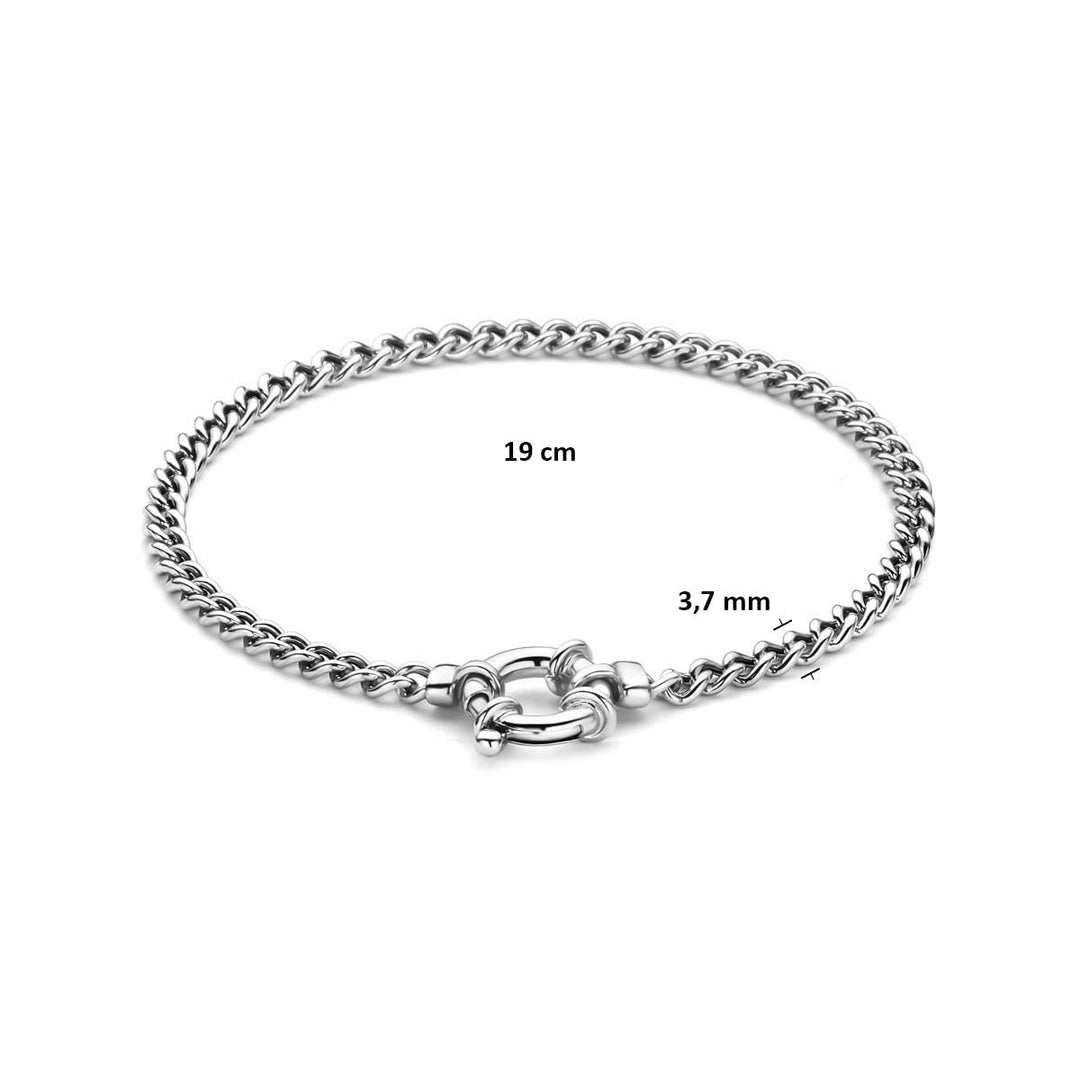 Gerhodineerde 925 zilveren ankerarmband met veerslot