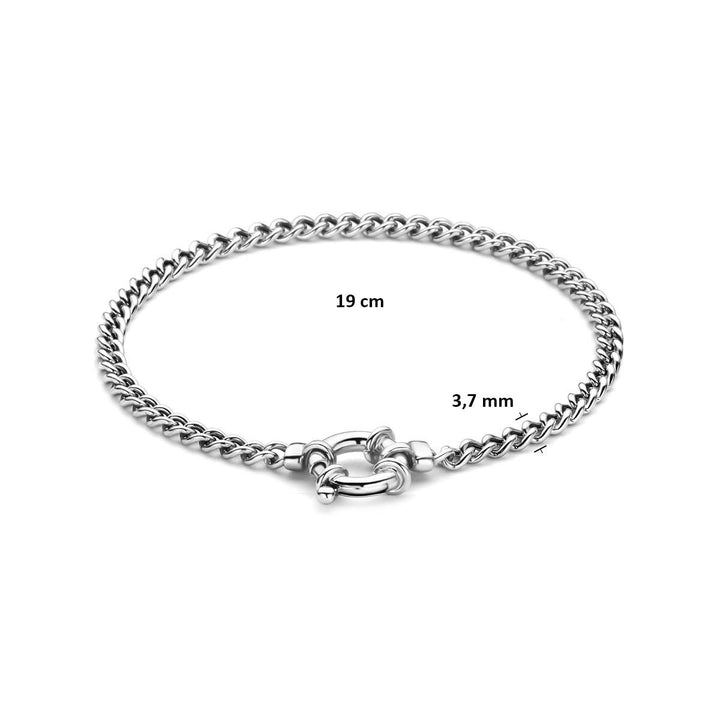 Gerhodineerde 925 zilveren ankerarmband met veerslot