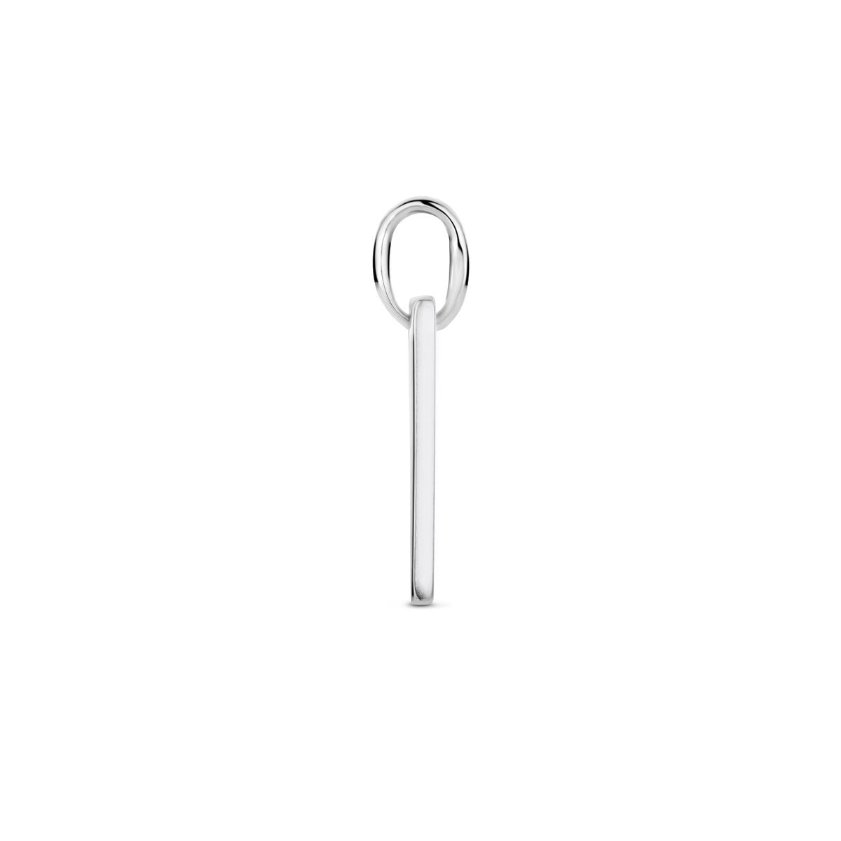 Colgante de grabado en plata rodiada 925 en forma rectangular