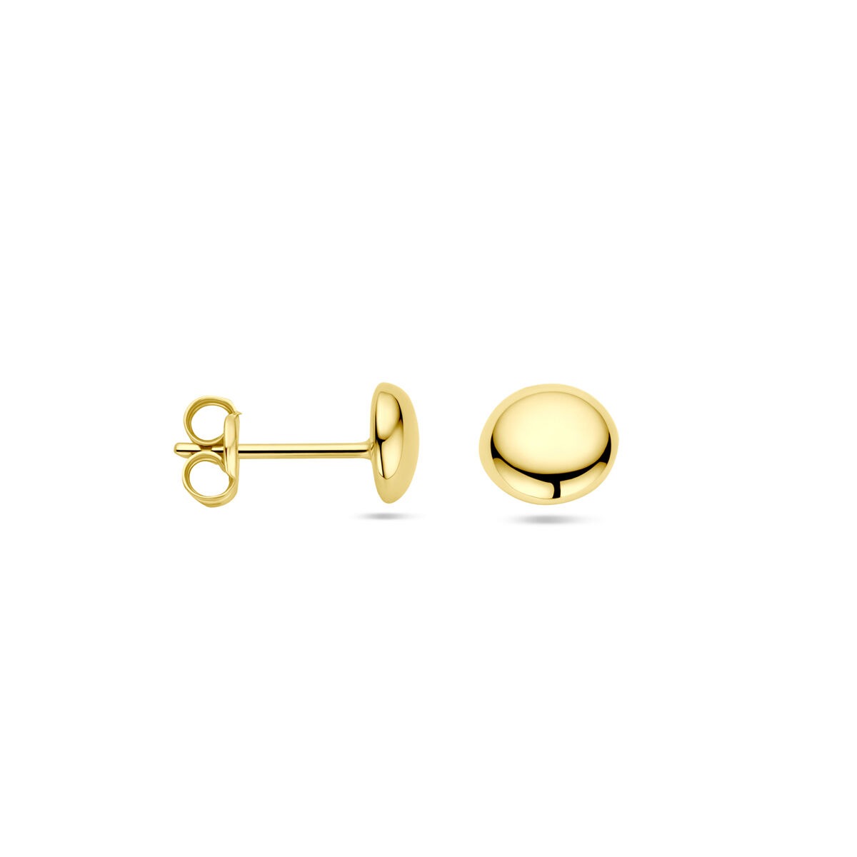 pendientes de botón de oro amarillo 9k media esfera