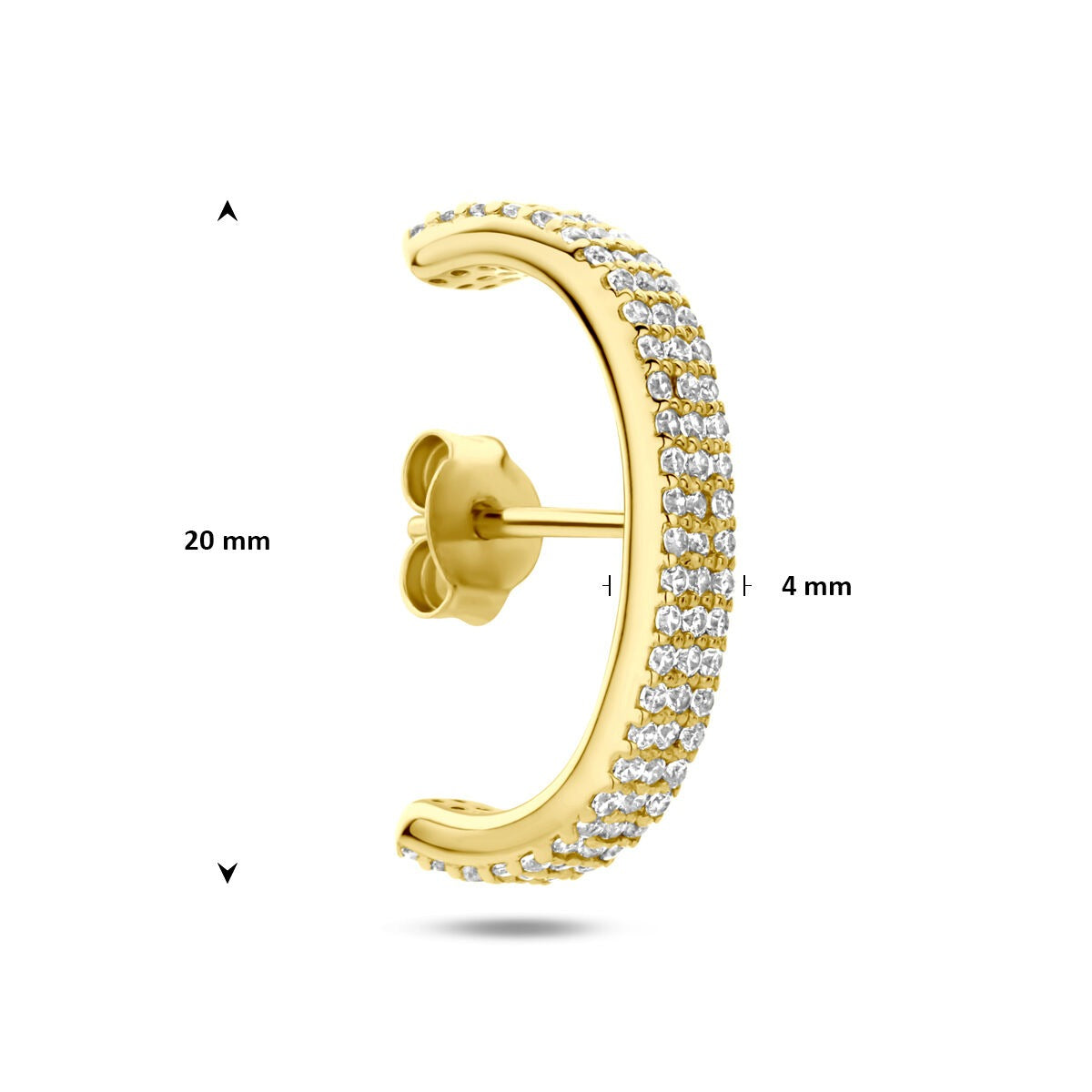 Pendientes chapados en oro de plata 925 con circonitas