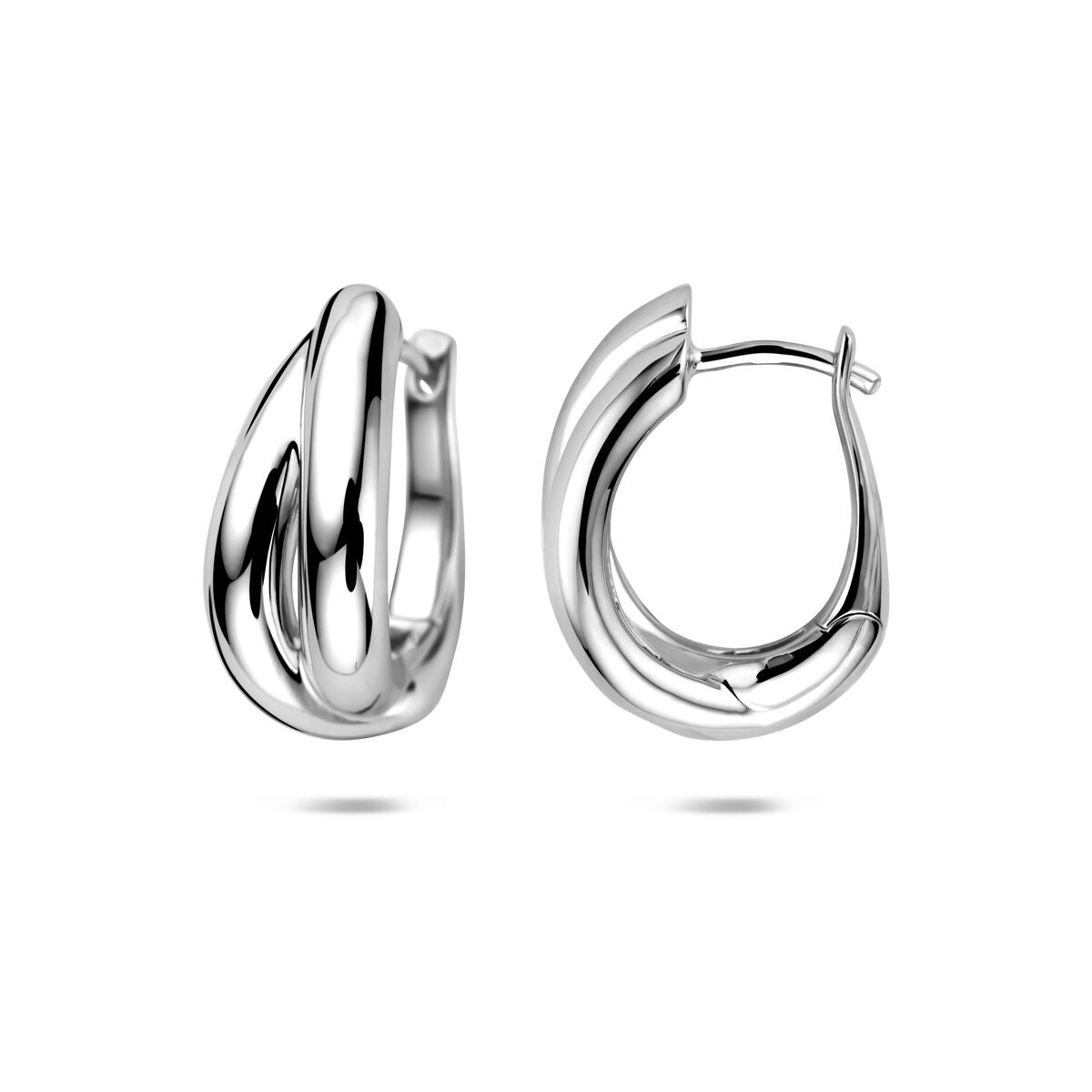Aros de mujer de plata rodiada