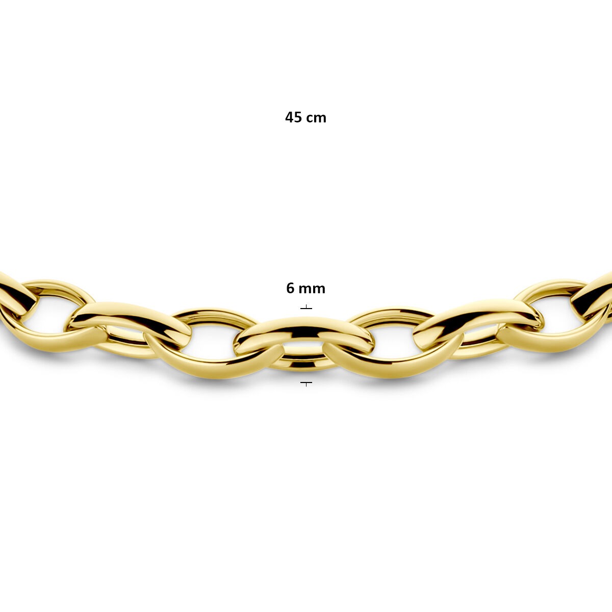 Collar de oro 14k eslabón – 6 mm