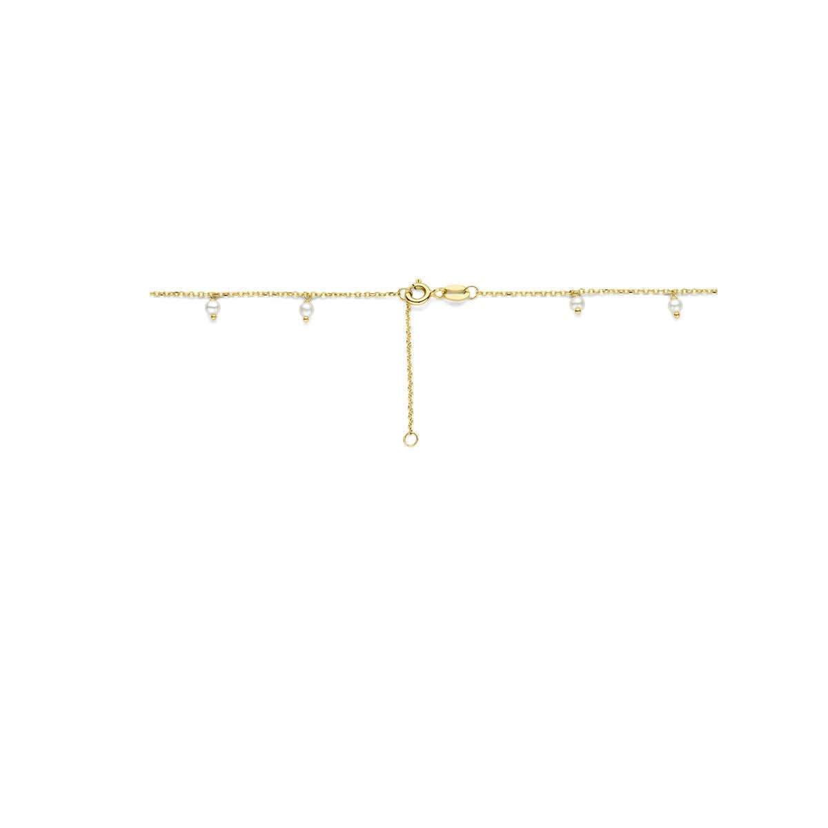 collar de oro amarillo con perlas