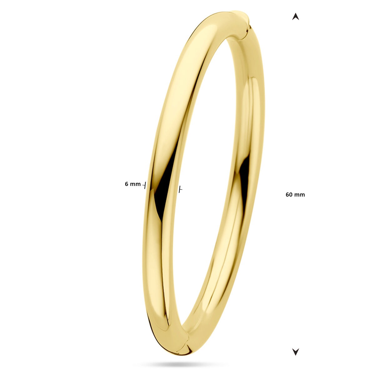 bangle chapado en oro amarillo con bisagra – 6 mm de ancho