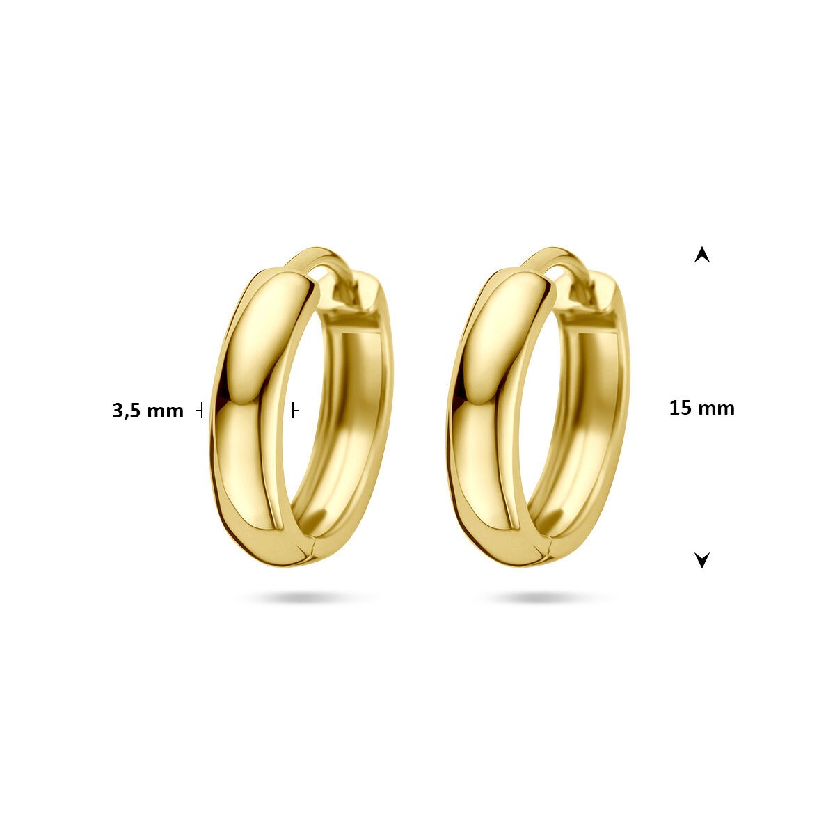 aros de oro amarillo de 9k 3,5 mm