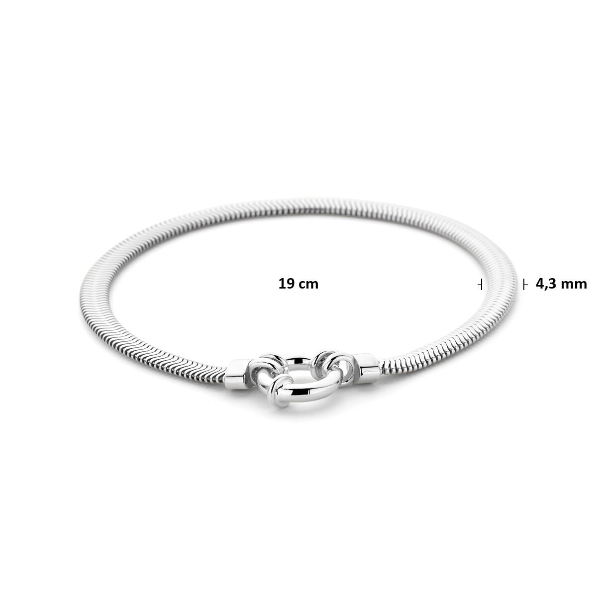 Pulsera de plata 925 plana de serpiente