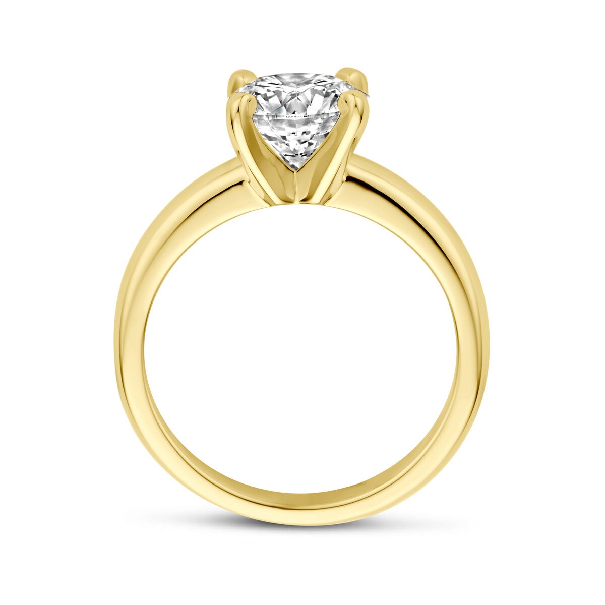 anillo de oro amarillo de 14k con diamante cultivado en laboratorio 2.00ct
