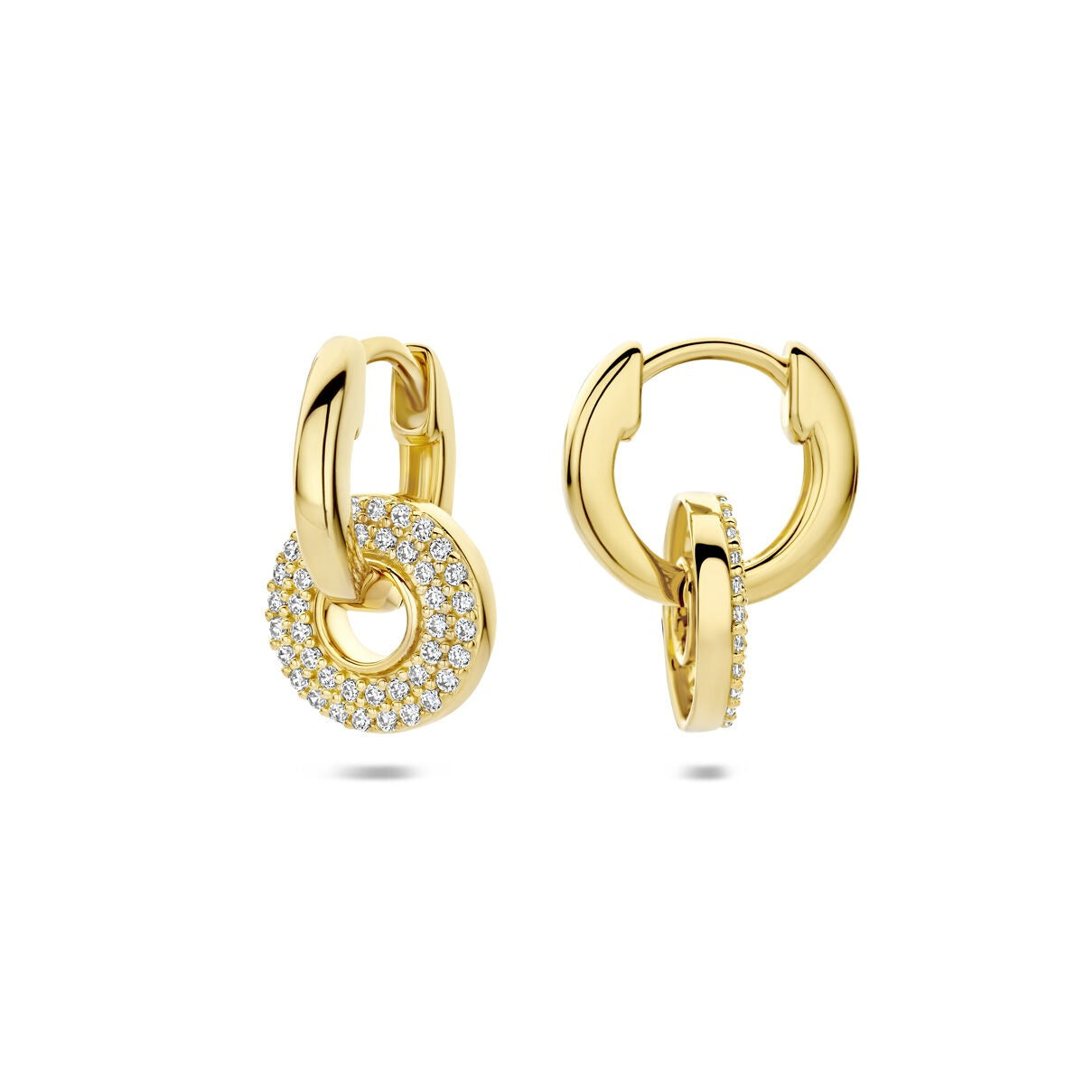 Aros chapados en oro con circonitas
