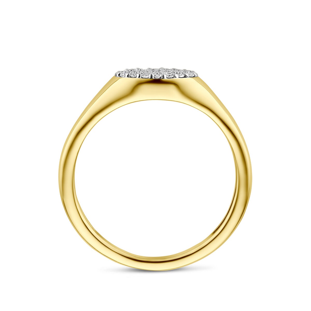 anillo de oro amarillo de 14k con diamante cultivado en laboratorio