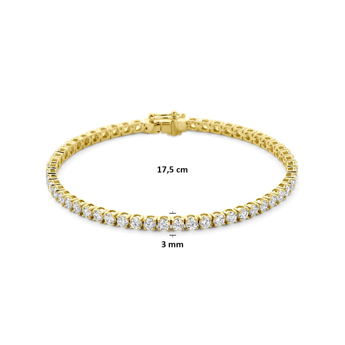 Pulsera de oro de 14k con diamante cultivado en laboratorio