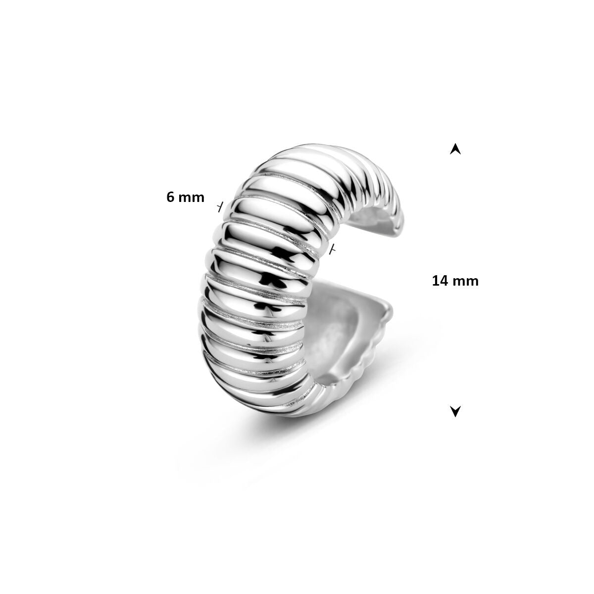 Ear cuff de mujer chapado en plata