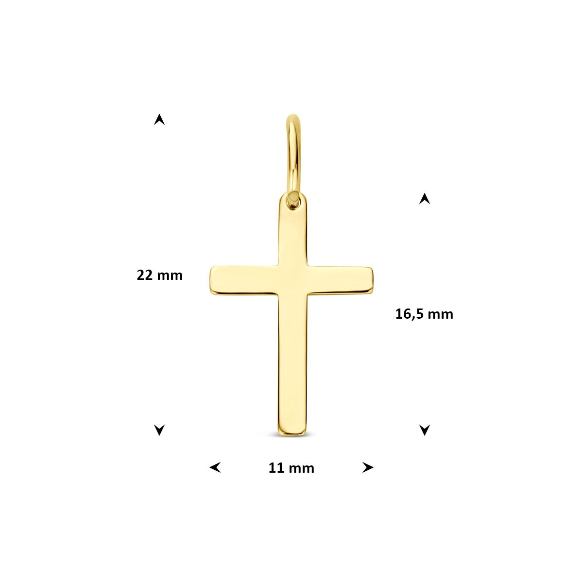 colgante cruz de oro amarillo de 9k