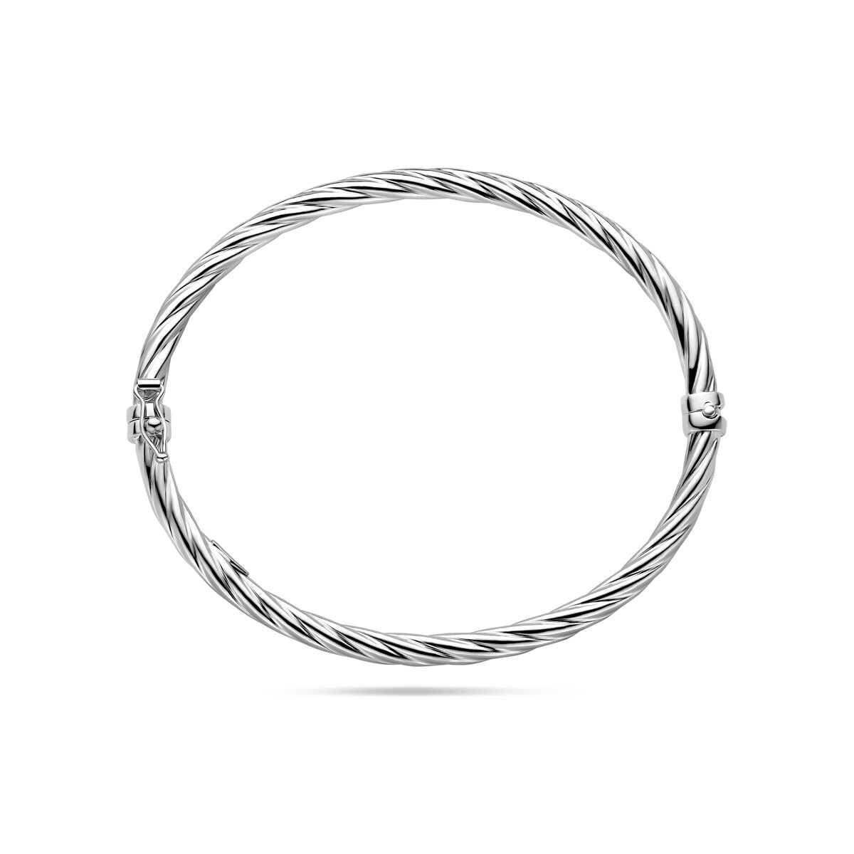Brazalete de plata con diseño trenzado – plata 925 rodiada, 61 mm diámetro