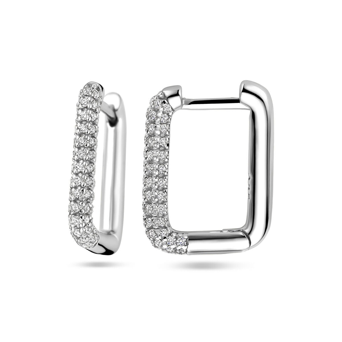 Aros de plata con circonitas – plata 925 rodiada