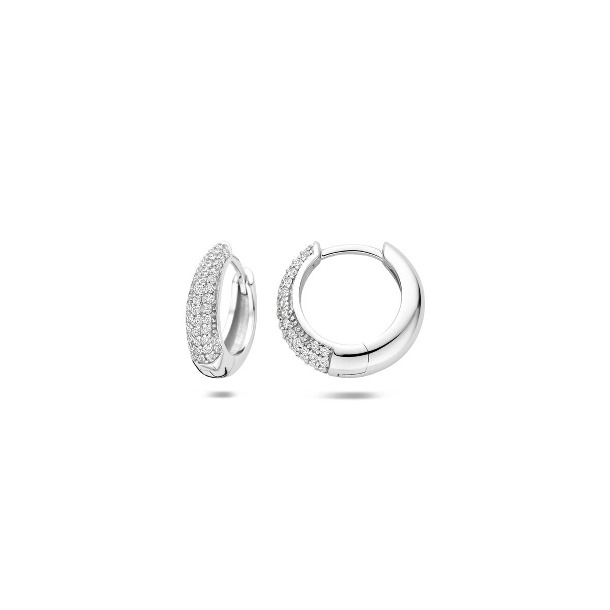 Aros de plata 925 rodiados con circonitas