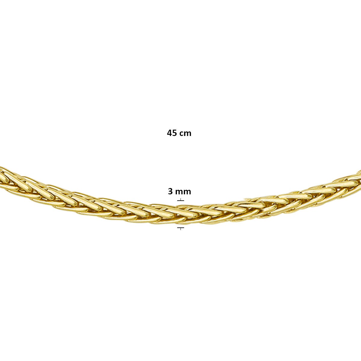 collar de oro amarillo con núcleo de plata de cola de zorro de 9k