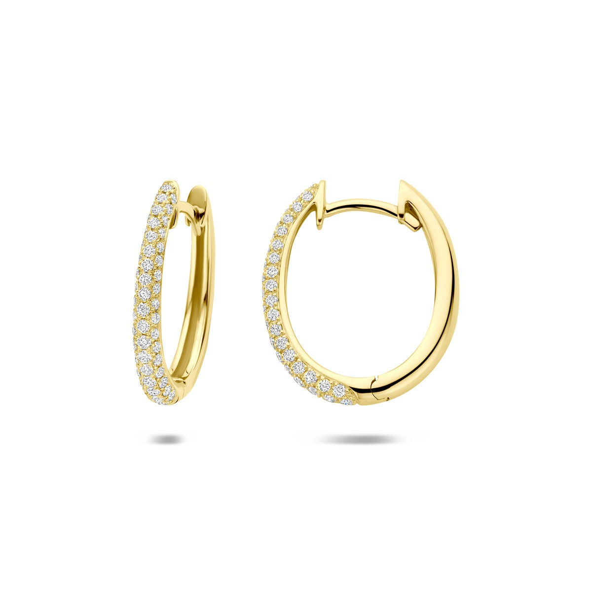Aros de oro de 14k con diamante