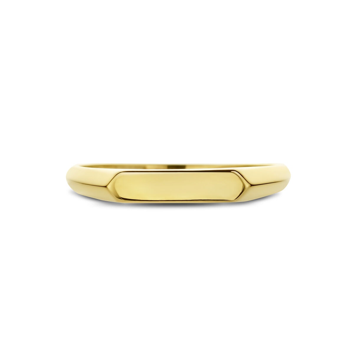 Anillo de mujer en oro amarillo de 14k con banda de 7 mm de ancho