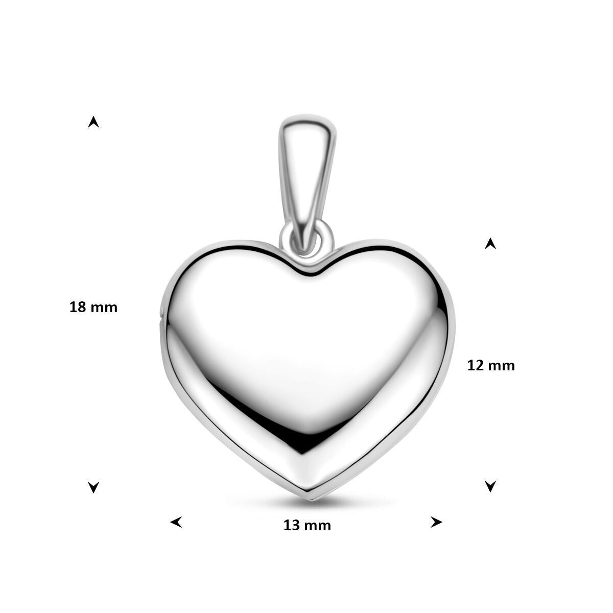 Medaillon de corazones de plata 925 rodiado