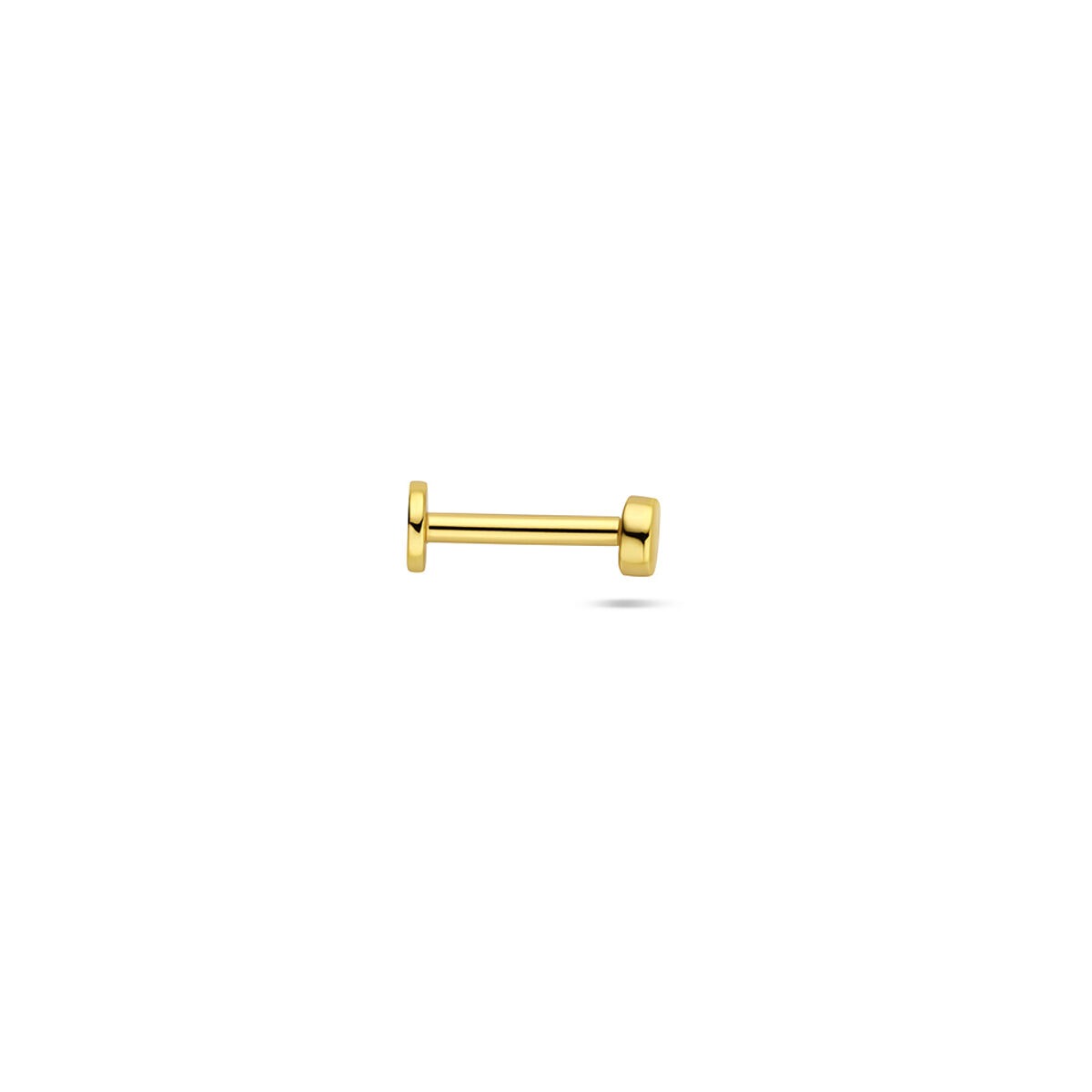 Piercing chapado en oro de plata en forma redonda