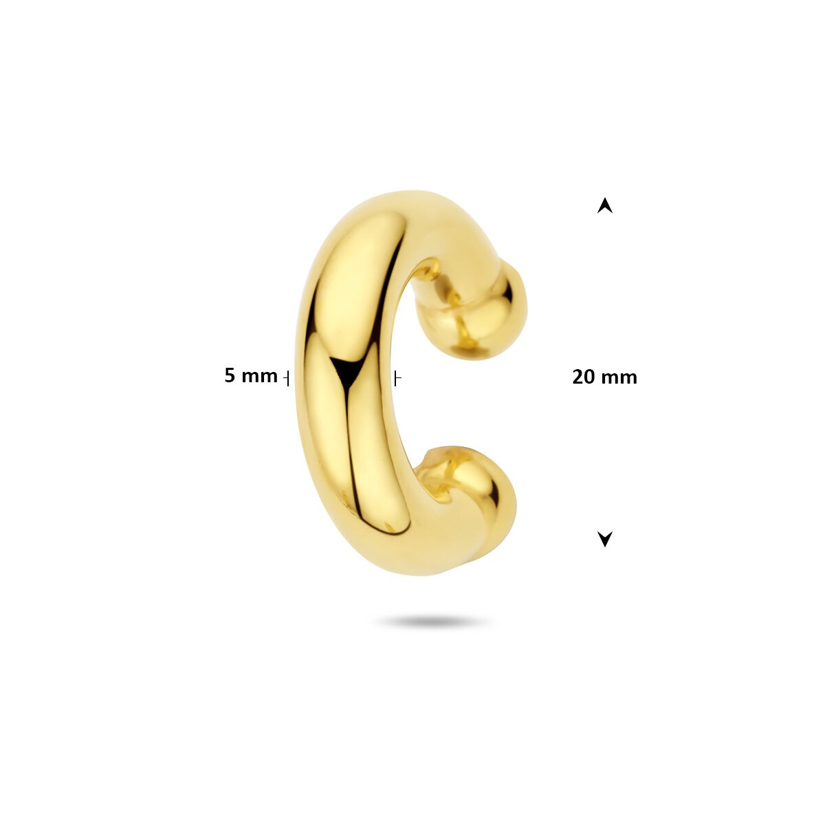 Ear cuff chapado en oro 925 plata 20 x 5 mm