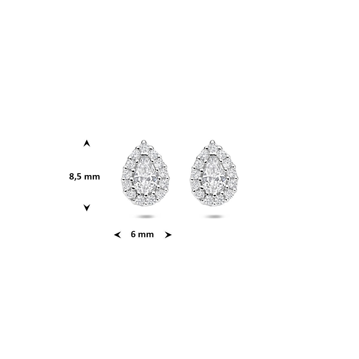 Pendientes de botón de plata con circonitas – plata 925 rodiada