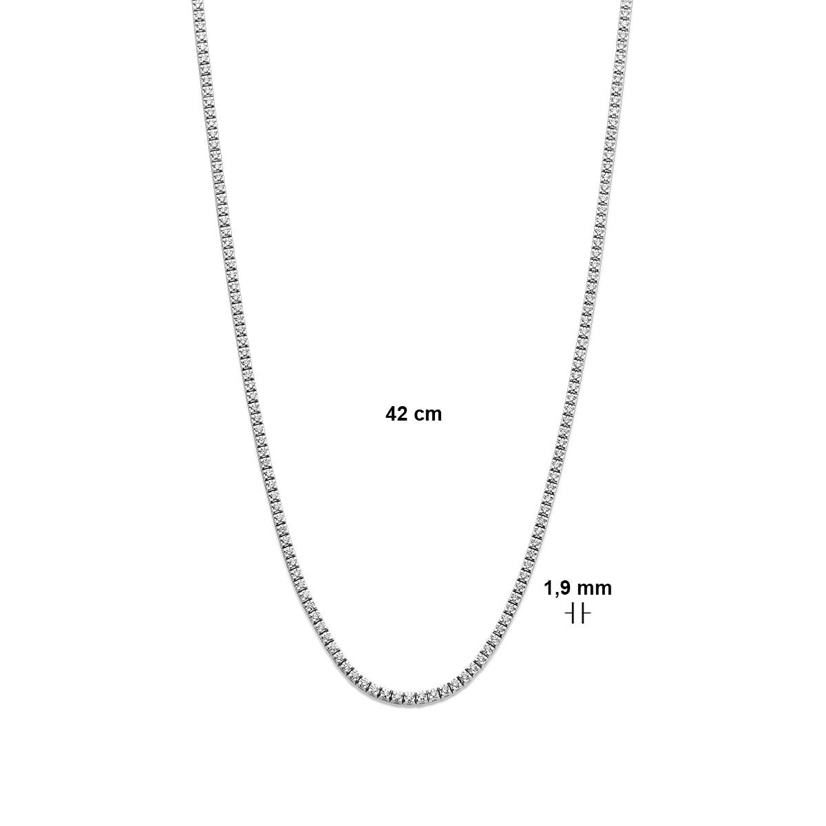 collar de tenis de oro blanco con diamantes – 2.00 ct