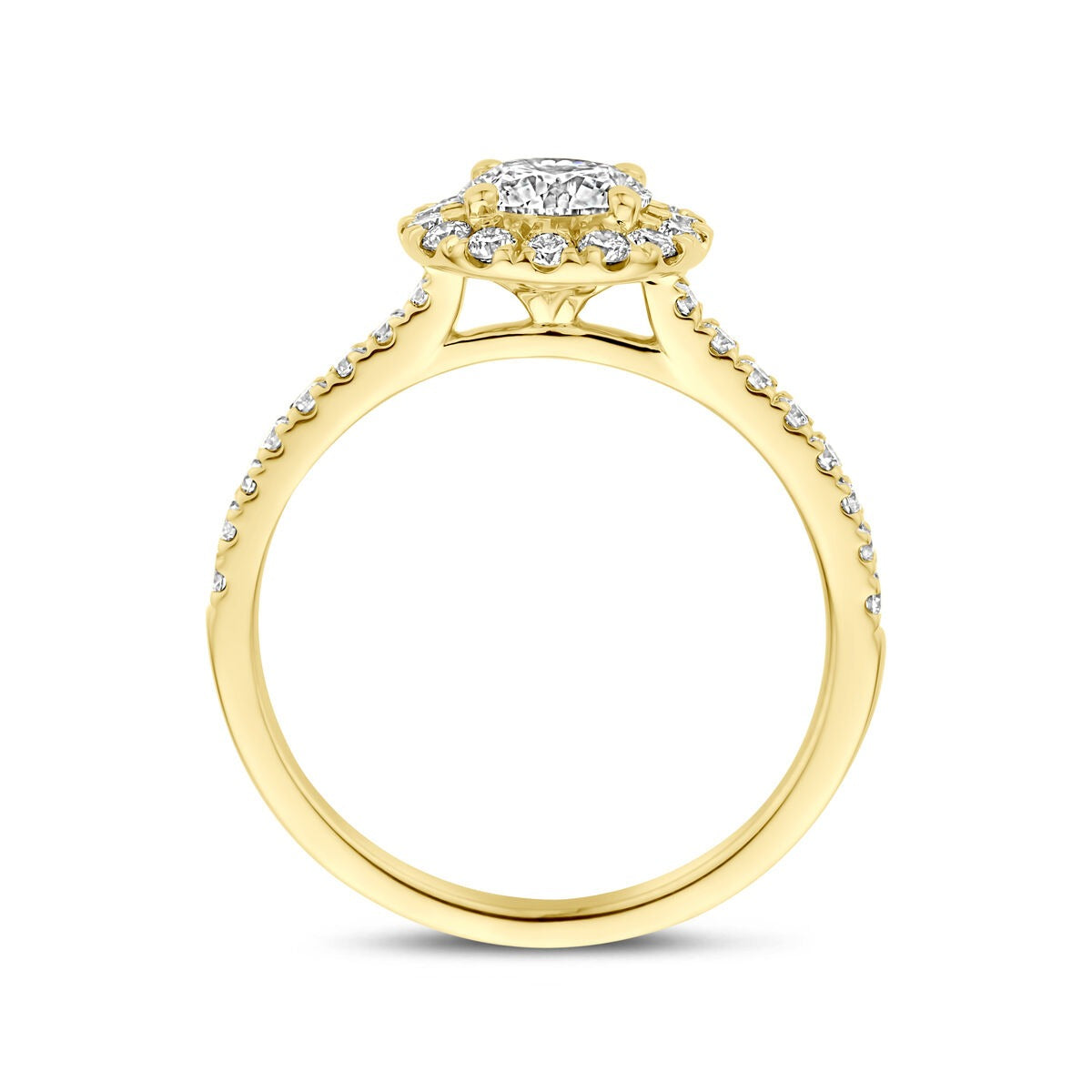 anillo de oro amarillo de 14k con diamante cultivado en laboratorio 1.10ct