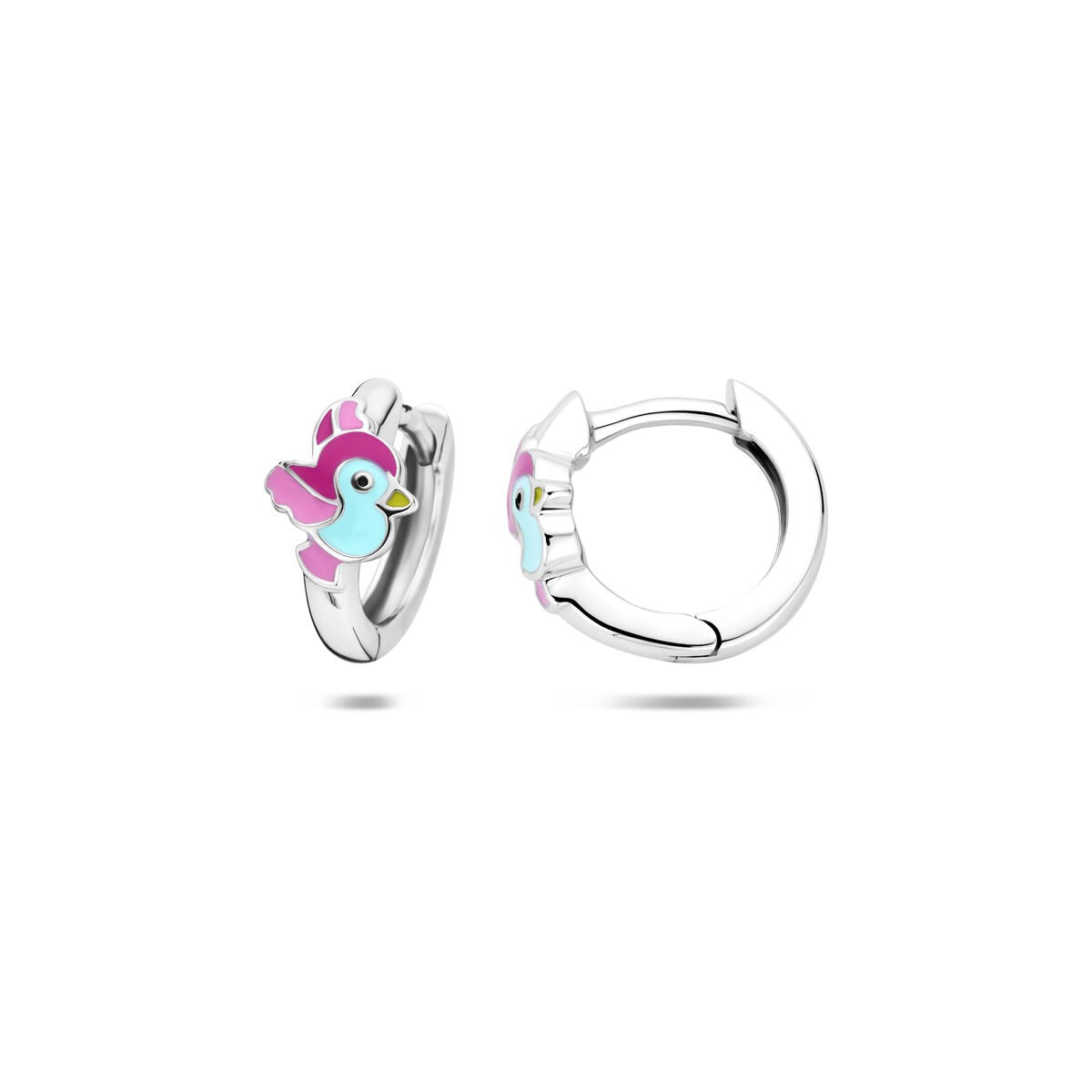 Pendientes infantiles de plata con pajarito – rodiados 925
