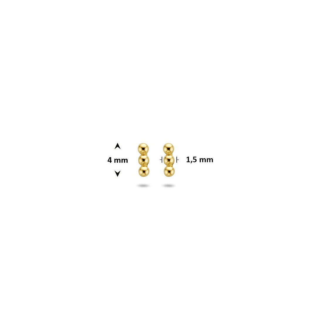 Gouden oorknoppen met 3 bolletjes – 14k